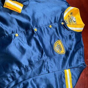 NHL Nashville Predators Navy Gold Exclusive Loyal Satin Bomber Jacket (XL)